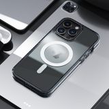 Voor iPhone 14 Pro Rock Crystal Armor schokbestendig Magsafe telefoonhoesje (transparant zwart)