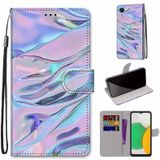 For Samsung Galaxy A03 Core Coloured Drawing Cross Texture Horizontal Flip PU Phone Leather Case with Holder & Card Slots & Wallet & Lanyard(Colorful Layer(Fluorescent Water Pattern)