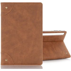 Voor Galaxy tab S6 T860/T865 retro boek stijl horizontale Flip lederen draagtas met houder & kaartsleuven & portemonnee (bruin)