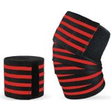 2 PCS Nylon Four Stripes Bandage Wrapped Sports Knee Pads(Black Red)