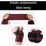 2 PCS Nylon Four Stripes Bandage Wrapped Sports Knee Pads(Black Red)