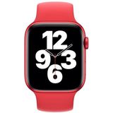 For Apple Watch Series 6 & SE & 5 & 4 40mm / 3 & 2 & 1 38mm Solid Color Elastic Silicone Replacement Wrist Strap Watchband  Size:L 156mm (Red)