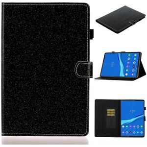 Voor Samsung Galaxy Tab A8 10.5 2021 Vernis Glitter Poederleer Tablet Case (Zwart)