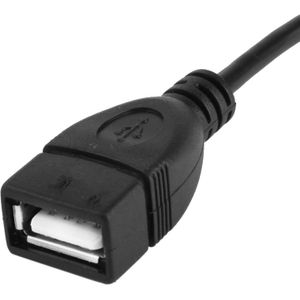 90 Graden Mini USB mannetje naar USB 2.0 vrouwtje Type A Adapter kabel met OTG functie  Lengte: 25cm