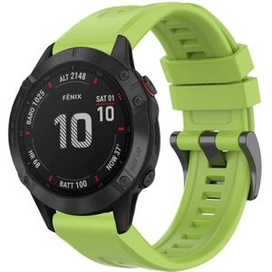 Voor Garmin Fenix 6 Pro GPS effen kleur zwarte gesp siliconen snelsluiting horlogeband