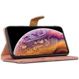 Splicing kleur krokodil textuur PU horizontale Flip lederen case voor iPhone X/XS  met portemonnee & houder & kaartsleuven & Lanyard (roze)