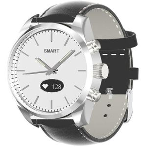 T4W 0 49 inch OLED-scherm 30m waterdicht Smart Quartz Watch  ondersteuning slaapmonitor / hartslagmeter / bloeddrukmeter  stijl: leren band (zwart)