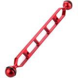 PULUZ 11 0 inch 27 9 cm aluminium dubbele ballen arm voor onderwater toorts/video licht (rood)