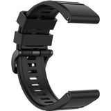 Voor Garmin Fenix 6X 26mm Quick Release Officile Texture Polsband Watchband met Plastic Button (Zwart)