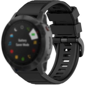 Voor Garmin Fenix 6X 26mm Quick Release Officile Texture Polsband Watchband met Plastic Button (Zwart)