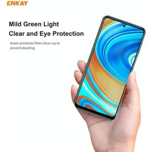 Voor Redmi Note 9S/Note 9 Pro (Max) ENKAY Hat-Prince 0 26mm 9H 6D Curved Curved Full Screen Eye Protection Green Film Tempered Glass Protector