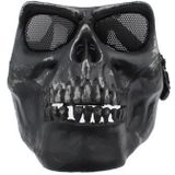 Hoge intensiteit angstaanjagende kwaad gezichtsmasker skelet Anti BB bom tactische gezichtsmasker met elastische banden (zwart)