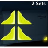 2 Sets Autoverveiligheid Waarschuwing Reflecterende Anti-Strike Stickers  Kleur: Epoxy Fluorescerend groen