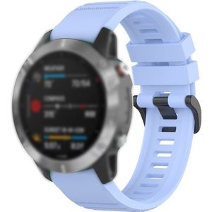 Voor Garmin Fenix 6 22mm Quick Release Officile Texture Polsband Watchband met plastic knop (Chrysant Blauw)