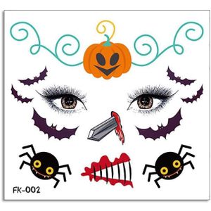 10 stks Water Transfer Stickers Kinderen Cartoon Halloween Grappige Tattoo Stickers Horror Decoratie Gezichtstickers (FK-002)