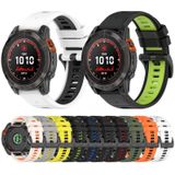 Voor Garmin Fenix 7 Pro 47 mm 22 mm sport tweekleurige siliconen horlogeband (zwart + rood)