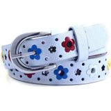 Bloemen patroon holle PU lederen riem voor kinderen (wit)