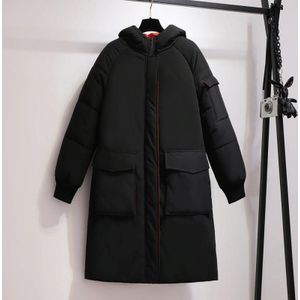 Groot formaat lang naar beneden gevoerde jas (kleur: zwart Maat: XXXXXL)