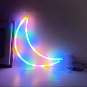 Neon LED Modellering Lamp Decoratie Nachtlampje  Stijl: Kleurrijke Maan