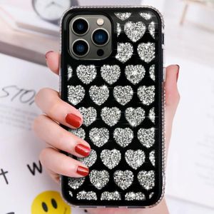 Voor iPhone 14 Pro Love Hearts Diamond Mirror TPU-telefoonhoes