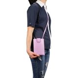 Gevlochten verpakking eenvoudige high-end mobiele telefoon tas met Lanyard  geschikt voor 6 7 inch smartphones (lichtpaars)