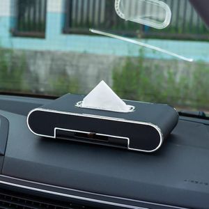 Auto Dashboard Diamond Papieren Handdoeken Doos met Tijdelijke Parking Telefoonnummer Kaart & Telefoon Houder (Zwart)