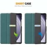 Voor Samsung Galaxy Tab A9 8.7 ENKAY Tri-fold Custer Texture Lederen Smart Tablet Case (Donkergroen)