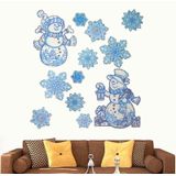 Kerstserie Sneeuw en Sneeuwman Patroon Glitter Raamstickers, Afmeting: 41cm * 29cm