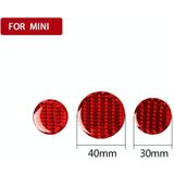 Car Carbon Fiber Multimedia Knob Decorative Sticker for BMW Mini F55 F56 F60  Left and Right Drive Universal (Red)