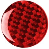 Car Carbon Fiber Multimedia Knob Decorative Sticker for BMW Mini F55 F56 F60  Left and Right Drive Universal (Red)