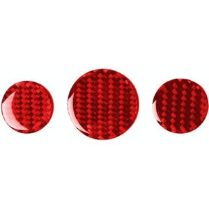Car Carbon Fiber Multimedia Knob Decorative Sticker for BMW Mini F55 F56 F60  Left and Right Drive Universal (Red)