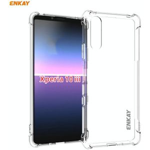 Voor Sony Xperia 10 III ENKAY Hat-Prince Clear TPU Shockproof Case Soft Anti-slip Cover