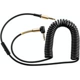hoco UPA02 AUX Spring Audio Kabel met microfoon  Ondersteuning Call & Wire Control Functie  Kabel Lengte: 2m (Zwart)