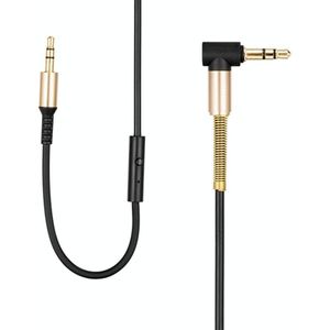 hoco UPA02 AUX Spring Audio Kabel met microfoon  Ondersteuning Call & Wire Control Functie  Kabel Lengte: 2m (Zwart)