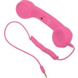 3.5 mm plug Mic retro telefoon anti-straling mobiele telefoon handset ontvanger (roze)