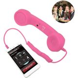 3.5 mm plug Mic retro telefoon anti-straling mobiele telefoon handset ontvanger (roze)