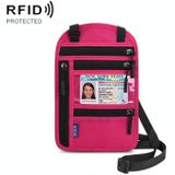 RFID multifunctionele halterpaspoortzak certificaat bescherming dekking (rose rood)