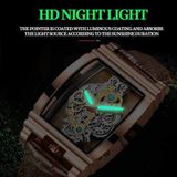 BINBOND B5011 Gear Hollow Outdoor waterdichte lichtgevende heren zakelijke horloges (witte stalen stalen band)