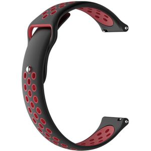 Voor Garmin Vivoactive3 Twee kleuren vervangende polsband horlogeband (Zwart Rood)