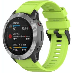 Voor Garmin Fenix 5X Plus 26mm Horizontale Textuur Siliconen Horlogeband met Removal Tool (Lime Groen)