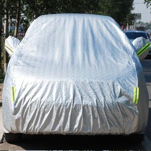 Aluminium film PEVA katoen wol anti-stof waterdichte Sunproof anti-Frozen anti-kras warmte dissipatie SUV auto cover met waarschuwings stroken  geschikt voor Auto's tot 4 8 m (187 inch) in lengte