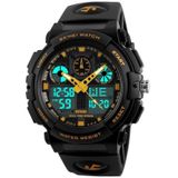 SKMEI 1270 Heren Waterproof Dual Display Digitaal Horloge Outdoor Sports Watch (Gouden)