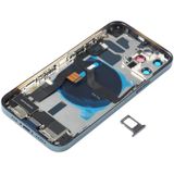 Batterij achterklep montage (met zijtoetsen  luide luidspreker  motor  camera lens  kaart lade  aan / uit knop + volumeknop + oplaadpoort & draadloze oplaadmodule) voor iPhone 12 Pro (blauw)