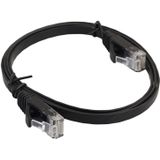 1m CAT6 ultra-dunne platte Ethernet LAN netwerkkabel  Patch leiden RJ45 (zwart)