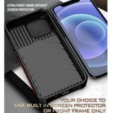 Glijdende Camera Cover Design PC + TPU Shockproof Case met Ring Holder & Card Slot voor iPhone 13 Pro Max (Rose Gold)