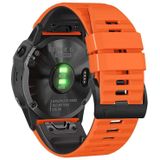 Voor Garmin Fenix 7/7X/6/6X/5/5X 26 mm tweekleurige siliconen horlogeband (oranje zwart)