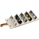 Multifunctionele sieraden bril doos Small Grain PU lederen handgemaakte bril geval  Model: L6392 (Bruin)