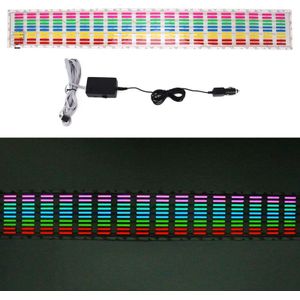 5 kleuren muziek actieve EL auto sticker equalizer met autolader  grootte: 90cm x 10cm
