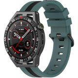 Voor Garmin Forerunner 645 Music 20 mm verticale tweekleurige siliconen horlogeband (groen + zwart)