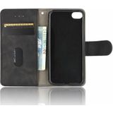 Voor iPod Touch 6 & 5 Solid Color Skin Feel Magnetic Buckle Horizontal Flip Calf Texture PU Leather Case met Holder & Card Slots & Wallet(Black)